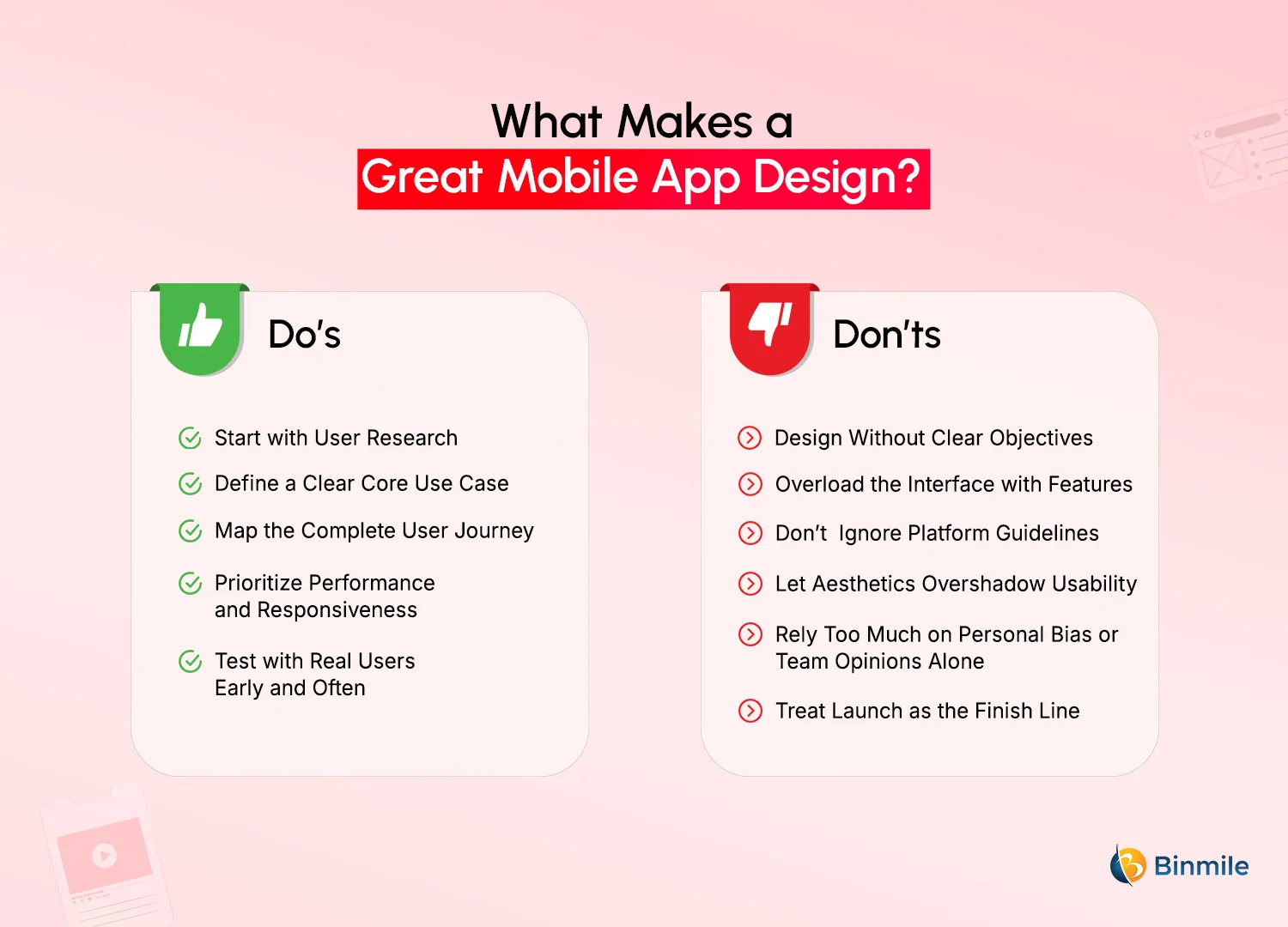 Dos and Donts of Mobile App Design | Binmile