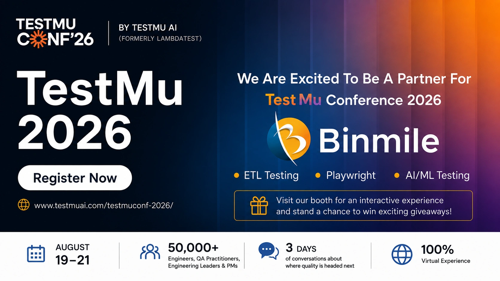 Binmile at TestMu Conference 2026